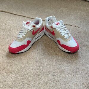 Nike Air Max 1 White and Aster Pink Unisex Shoes 10.5M/12W